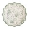 25 White Sage Green 10" Floral Leaf Print Paper Plates Scalloped Rim Party Event